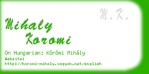 mihaly koromi business card